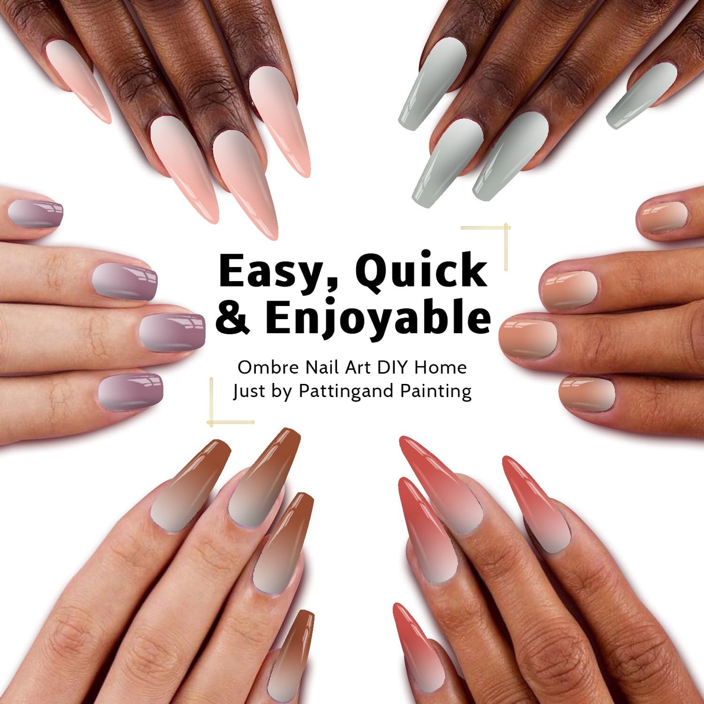 Sponge Pat Paint Nail Gel & Tools Kit, 9 Colors Ombre Nails Gradient Gel Nail Blush Blooming Aura Nails Drawing Stripper Floral Painting Nail Art, No Wipe, UV/LED Curing (9 Colors Set G)