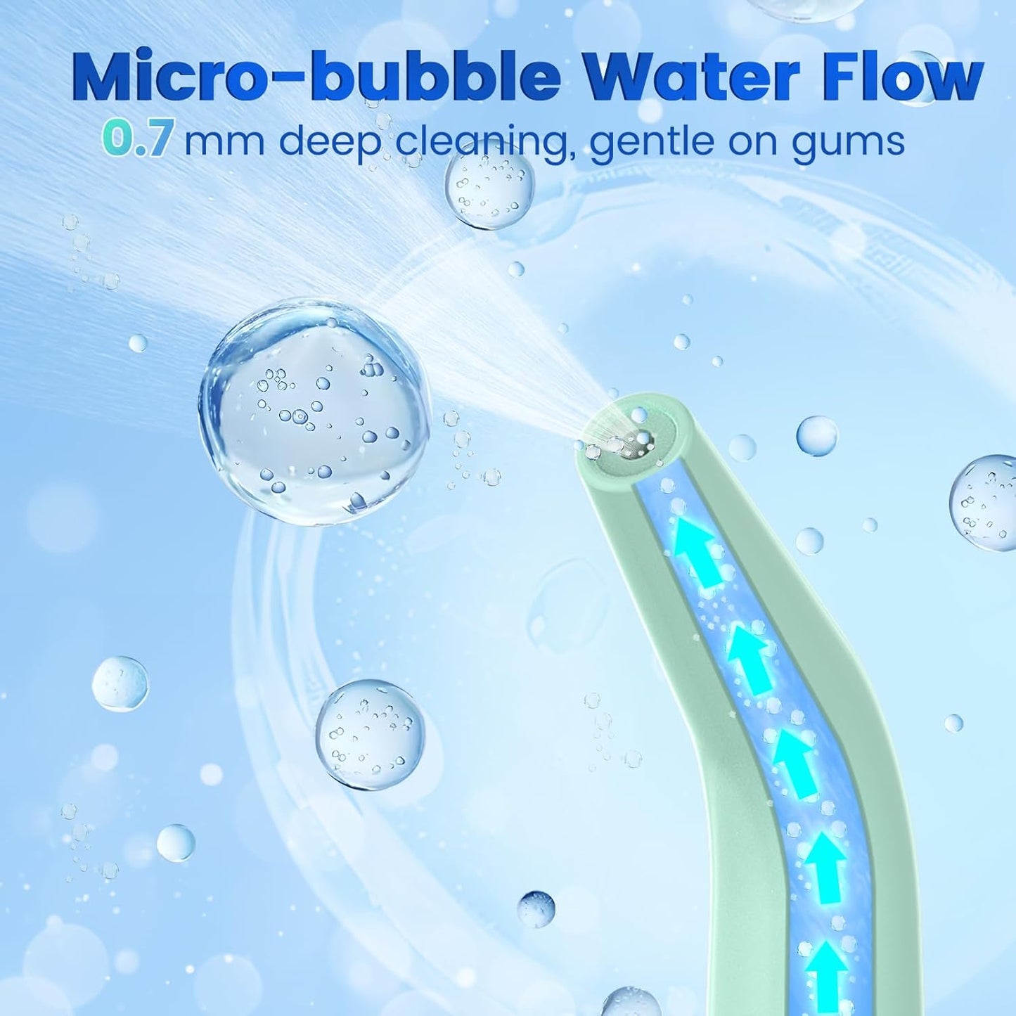 Water Flosser for Teeth, Portable Oral Irrigator Rechargeable Water Dental Flosser Pick with High Pressure 5 Jet Tips, IPX7 Travel Water Flossing for Brace Teeth Cleaner Gum Care