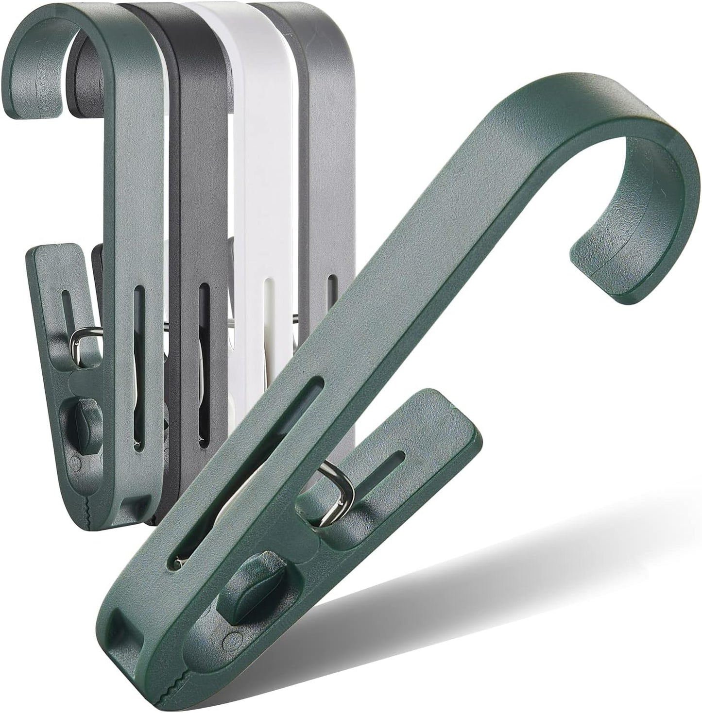 8 Pcs Large Clothes Pins Towel Clips, Multipurpose Clothes Pins Hook, Strong Plastic Clothes Hanger. S Hook for Shower Curtain Laundry Clothes pins