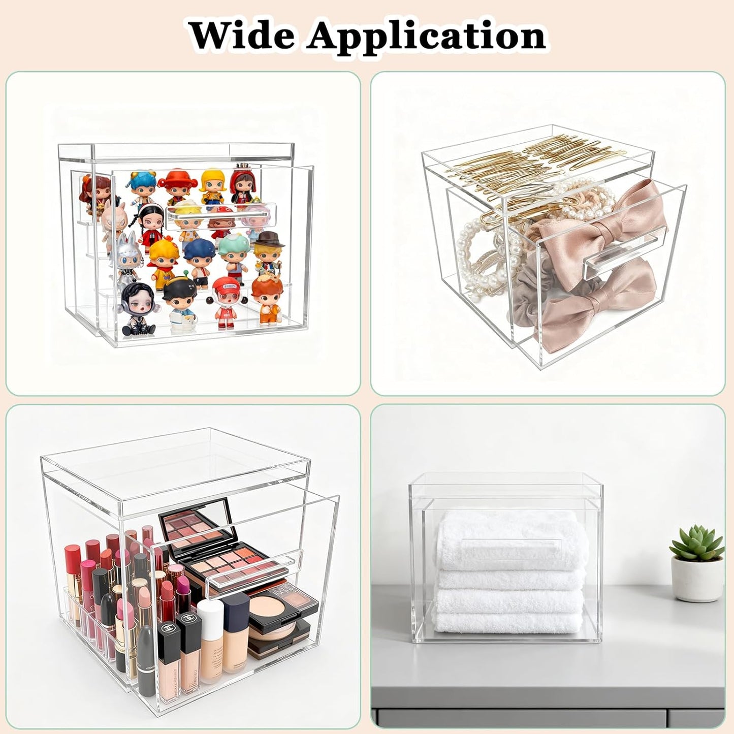 Disposable Facial Towel Holder, Acrylic Container Compatible with Clean Skin Club Towel XL, Clear Storage Box for Bathroom and Vanity Countertop