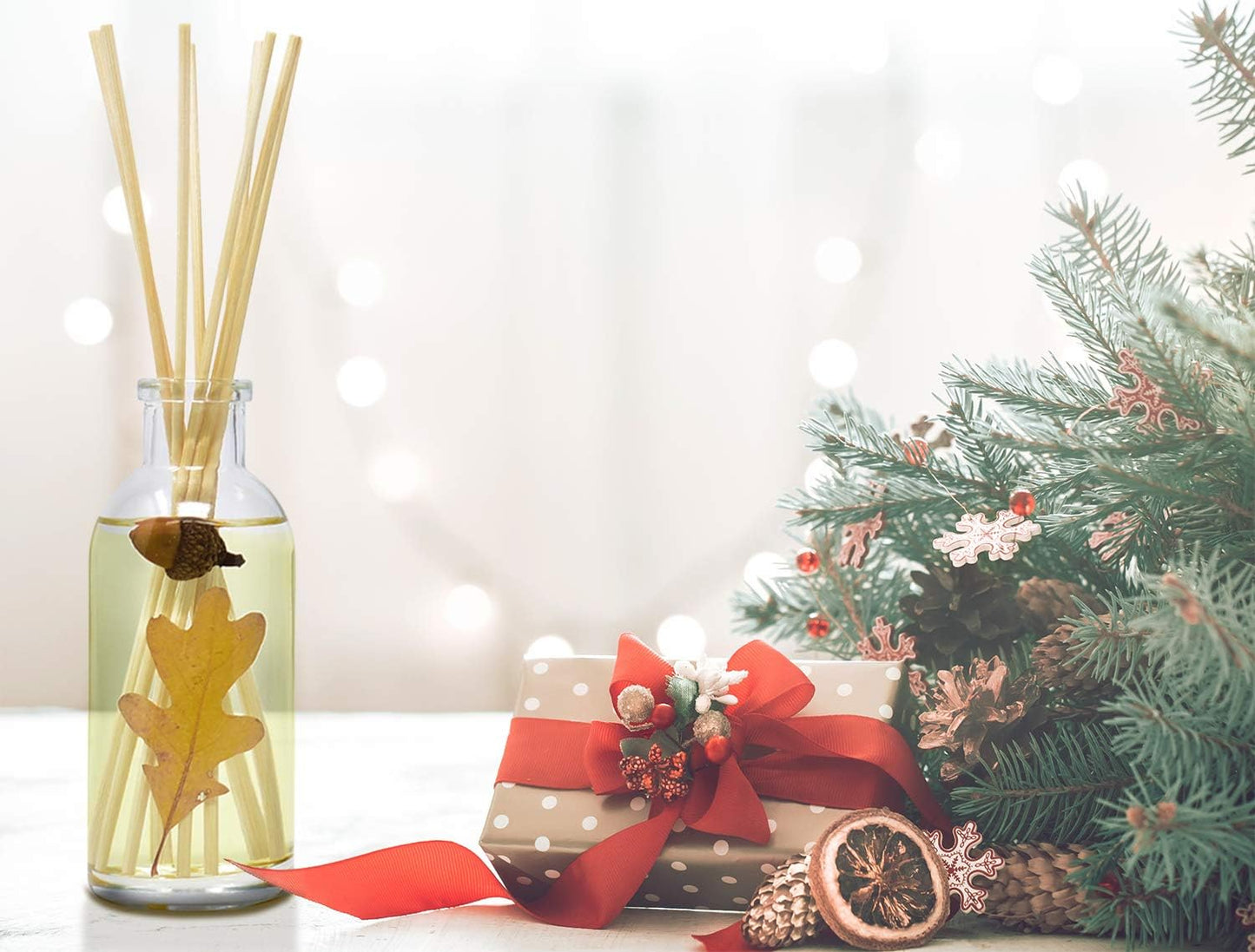 Urban Naturals Autumn Night Reed Diffuser Refill Oil with Free Set of Reed Sticks. Woodsy Fall Scent – Cinnamon, Nutmeg, Clove, Apple, Cedar & Sandalwood, 4 oz