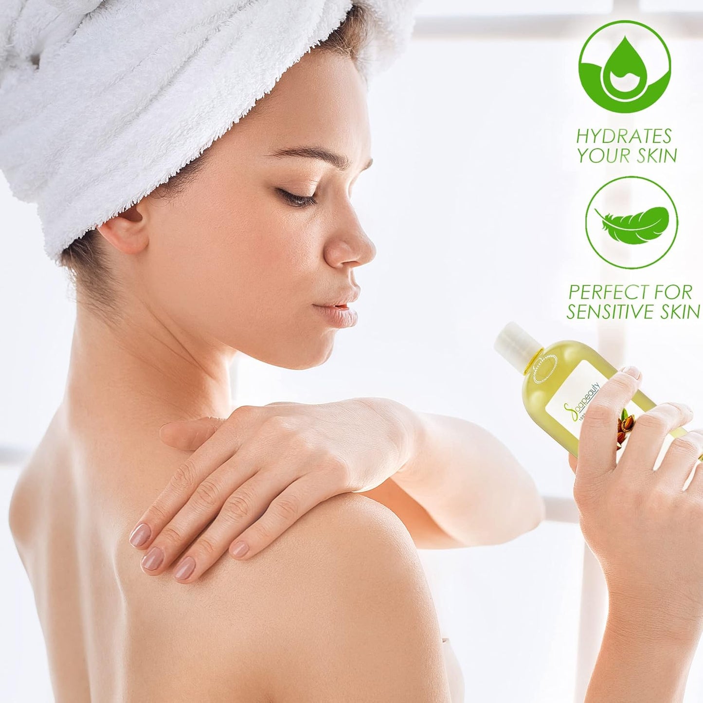 Soapeauty Sweet Almond Oil - 100% Pure, Cold Pressed, Refined | Carrier for Essential Oils, Skin, Face, Hair & Soap Making | 4 fl oz