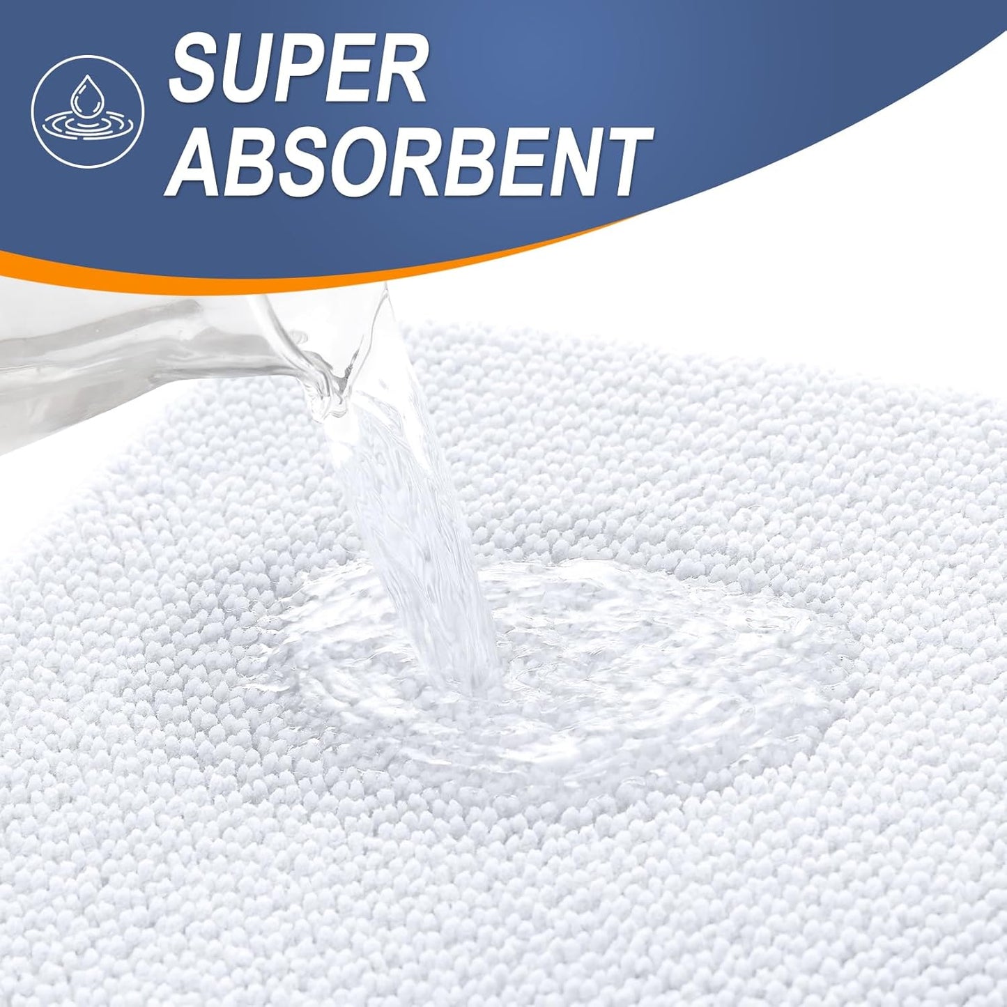 OLANLY Thick Memory Foam Bath Mat Rug 24x16, Extra Soft Absorbent Bathroom Rug, Quick Dry Bath Mats, Non-Slip, Machine Washable Carpet for Bathroom, Tub and Shower, Home Decor Accessories, White