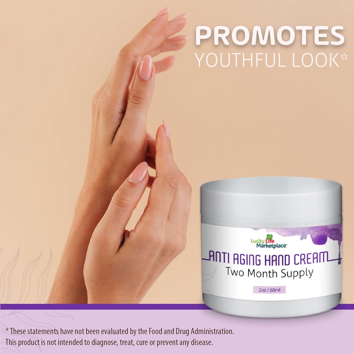 ANTI AGING HAND CREAM - 2 Month Supply - Help Soften, Smooth, & Protect Hands & Cuticles with Vitamin A, Vitamin C, Vitamin E, Collagen, & Ceramides - Promote Younger Looking Skin - Dry Skin Relief