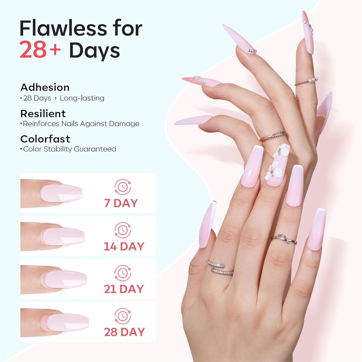 Modelones Acrylic Powder, Upgraded 4.23oz Crystal Clear Nail Acrylic Powder for Nail Art 3D Carving French Nails Extensions, Non-Yellowing, Gifts for Women