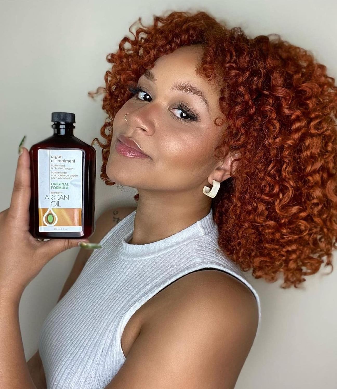 One n Only Argan Oil Hair Treatment - Lightweight & Hydrating Hair Oil for Natural, Wigs & Extensions - Shine Enhancing, Heat Protectant & Frizz Control (8 oz)