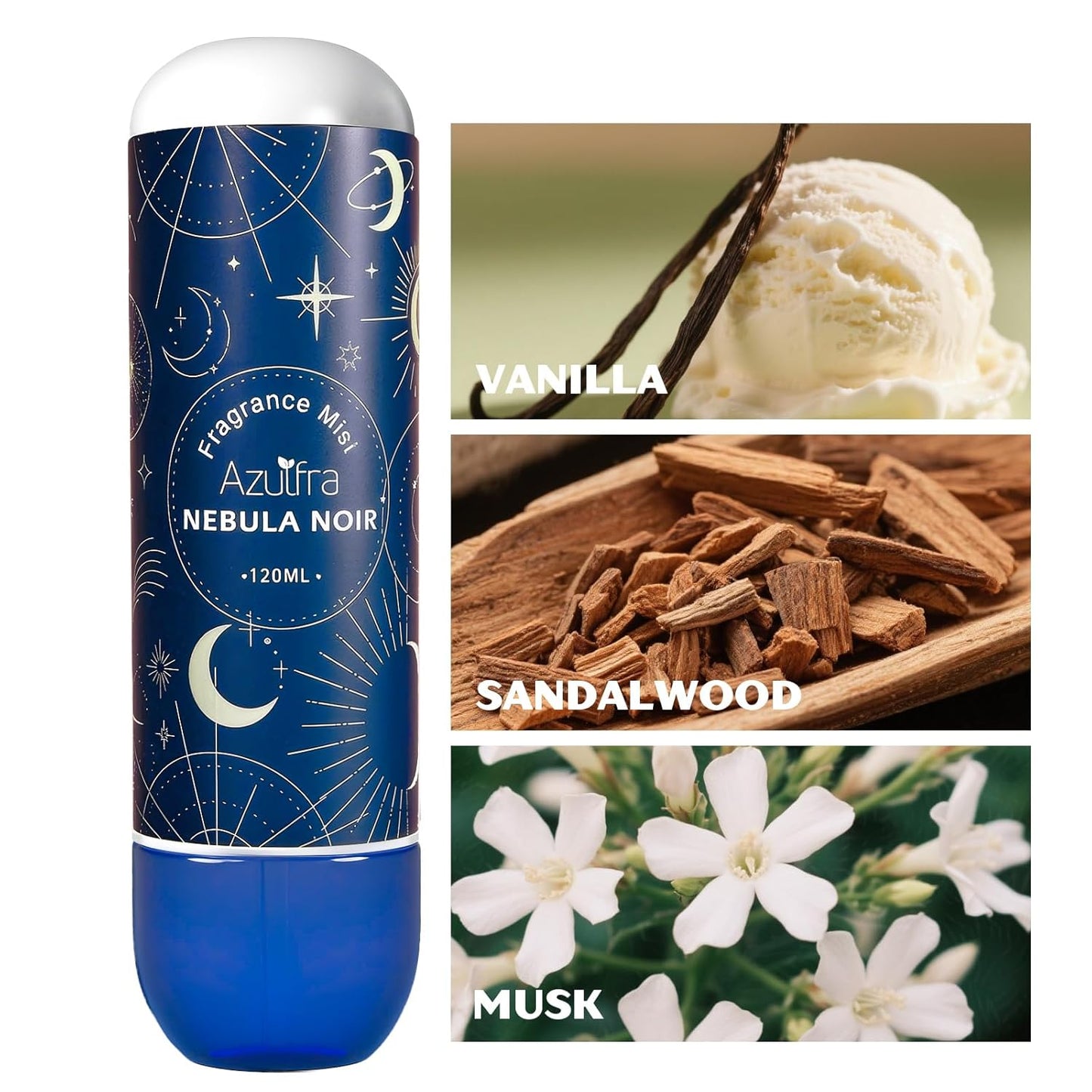 Body Spray for Wowen Nebula Noir, Hair & Body Fragrance Mist, Notes of Vanilla, Sandalwood & Musk, 4 fl.oz