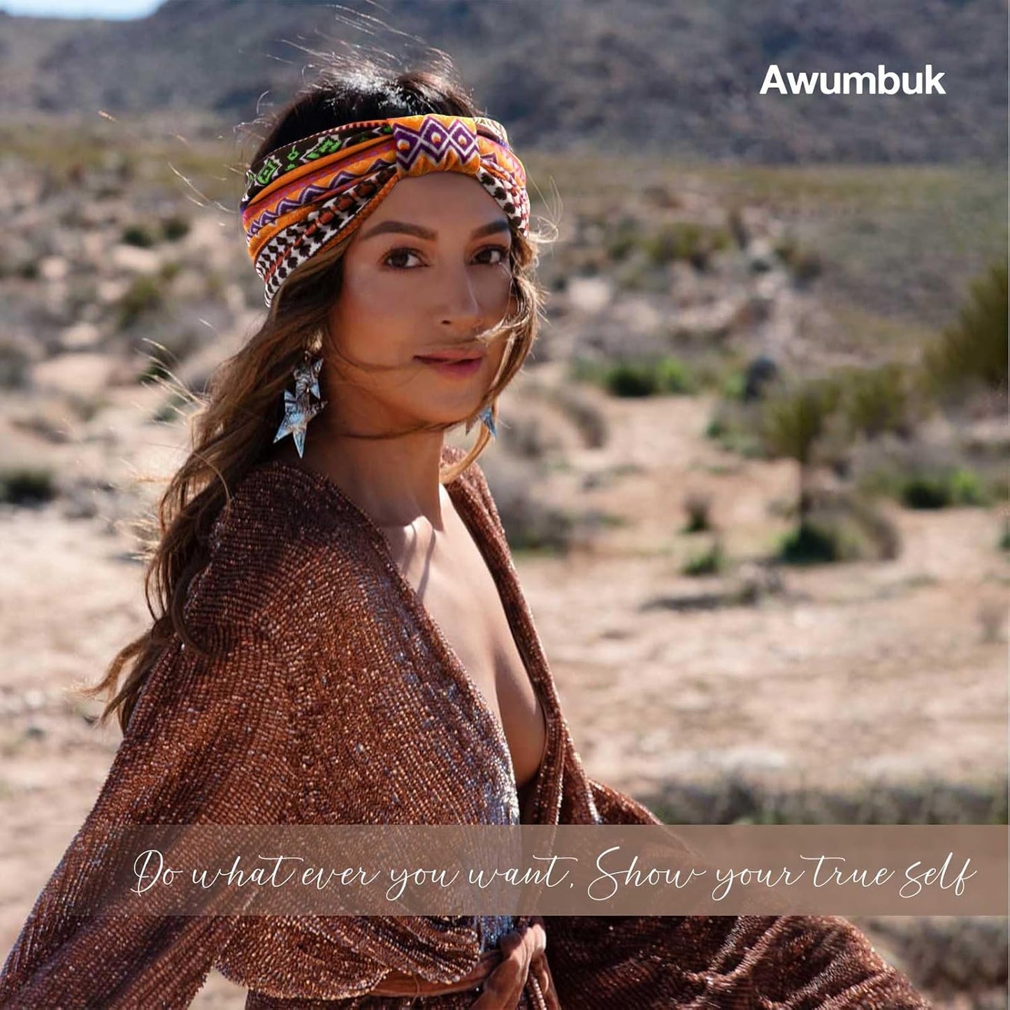 Wide Headbands for Women Knotted No Slip Head Bands Soft Turban Headband Hair Accessories Boho African Solid Color Head Wraps for Women Yoga Workout Pack of 6 (Retro)