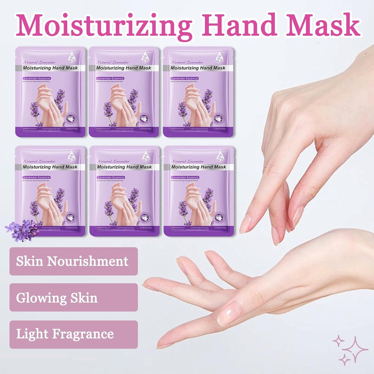 Hydrating Hand Masks, 6PCS Hand Mask Moisturizing Gloves for Men Women, Smooth Long Lasting Soft Exfoliating Hand Peeling Spa Mask Moisturizer Beauty Gift Set for Dry Cracked Rough Dull Hands（I)