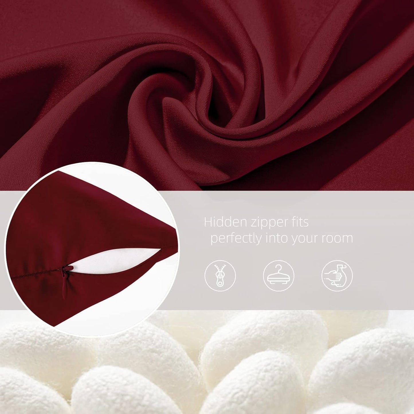 Silk Body Pillow Cover Pillow Pillowcase for Body Pillow Soft Pillow Covers Pillow Case Mulberry Silk Pillowcase for Sleep(Red,20"X 54",1pc)