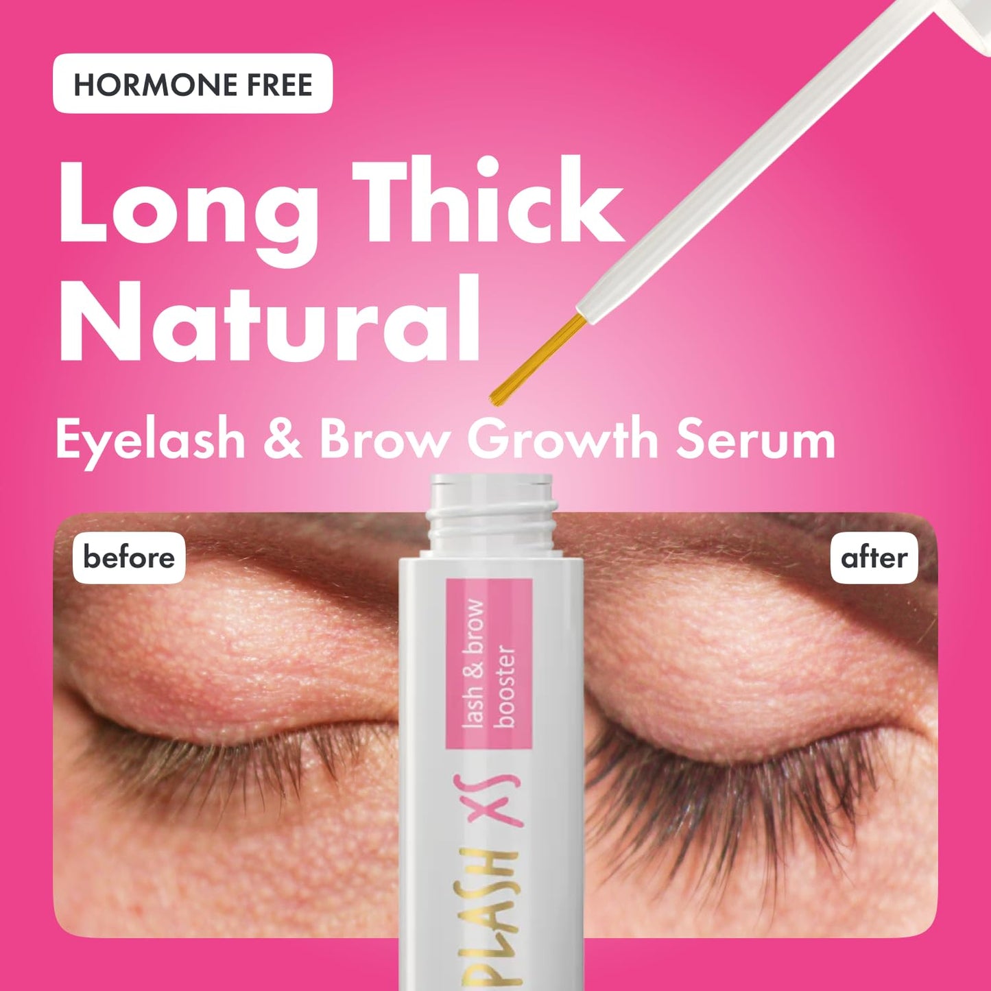 TOPLASH Eyelash Growth Serum - Innovative Formula for Longer, Thicker, Fuller Brows & Lashes - Natural, Cruelty-Free & Hypoallergenic - 0,05 Fl Oz(1,5 ml)