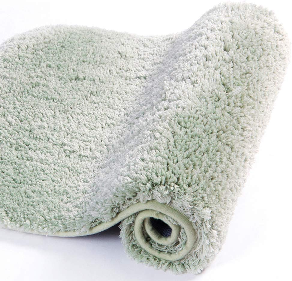 Walensee Large Bathroom Rug (24 x 40, Pale Green) Extra Soft and Absorbent Shaggy Bath Mat Machine Washable Microfiber Non Slip Luxury Floor Mat