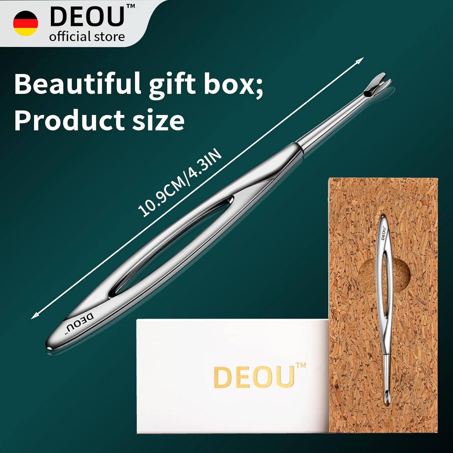 DEOU Cuticle Pusher Dead Skin Remover Stainless Steel dead skin fork cuticle trimmer Professional nail art tools Peeler Scraper Clean nail edges cuticle