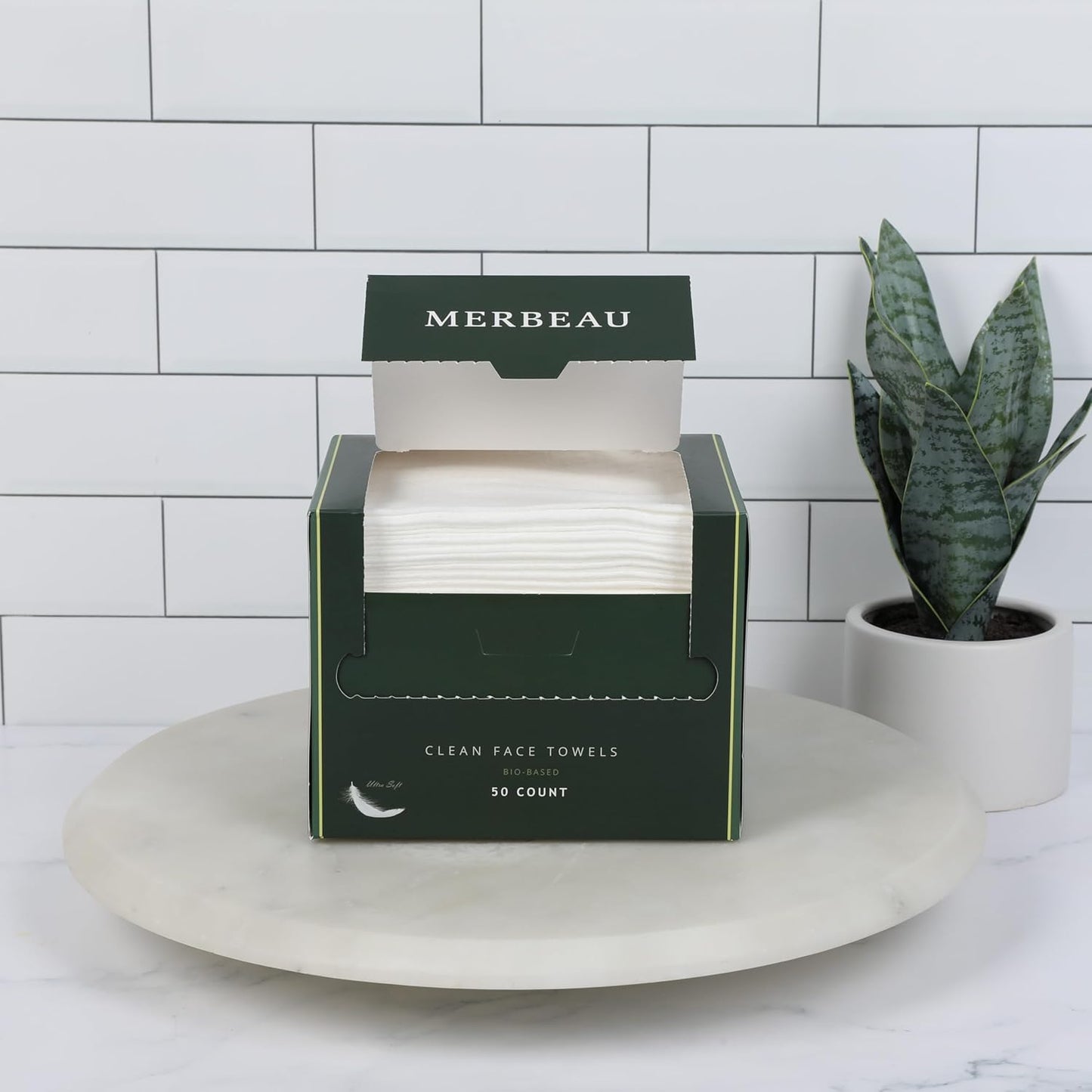 Clean Facial Towels for Sensitive Skin, 100% USDA Biobased Face Towels, 50 Count, Ultra Soft, Makeup Remover Dry Wipes, Cotton