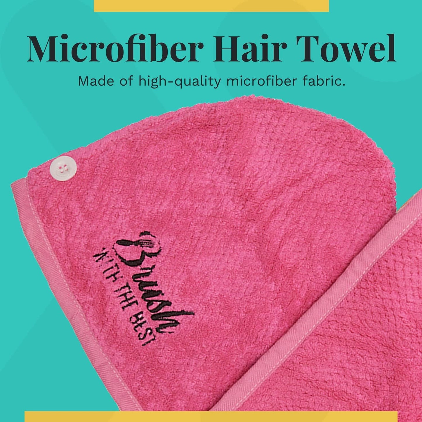 Felicia Leatherwood Microfiber Hair Towel Wrap - Quick Drying, Anti Frizz & Gentle on Hair - Easy to Use, Saves Time, Lightweight & Compact - for Curly, Long & Thick Hair - Pink - 4 Pack