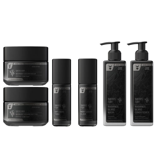 The Beard Struggle Greenlander Bundle Beard Kit - Includes Beard Butter, Beard Balm, Beard Night Oil, Beard Day Oil, Beard Wash & Beard Conditioner - Platinum Collection - Surtr's Fury
