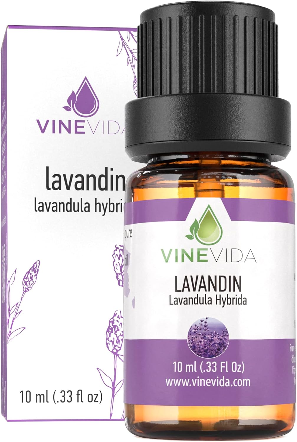 VINEVIDA Lavandin Essential Oil 10 mL - Undiluted, Pure, Vegan, Reusable Glass Bottle