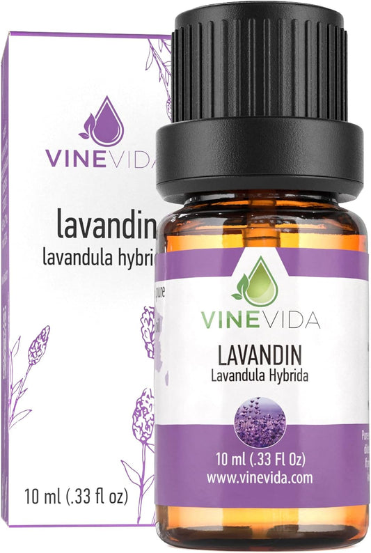 VINEVIDA Lavandin Essential Oil 10 mL - Undiluted, Pure, Vegan, Reusable Glass Bottle