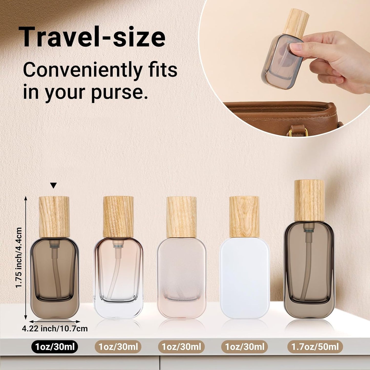 Segbeauty 1oz Refillable Glass Pump Bottles for Toiletries, 4pcs Travel Size Empty Bottles with Pumps for Skincare Foundation, 30ml Leak Proof Travel Containers for Oils, Black Pump Bottle Dispenser