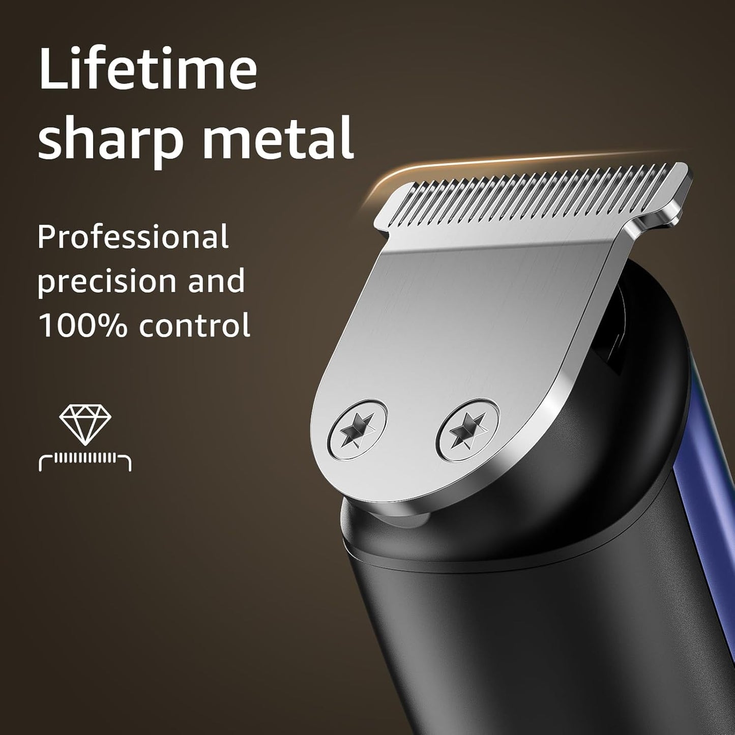 SHPAVVER Electric Beard Trimmer for Men: 16-in-1 Professional Barber Hair Clippers - Cordless Grooming Kit - Turbo Speed & Precision Blades, Blue