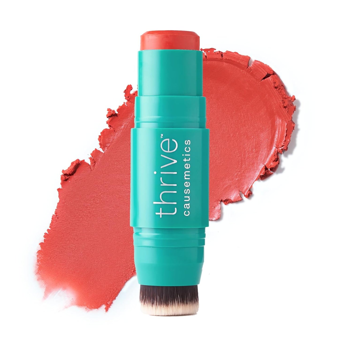 Thrive Causemetics Triple Threat Color Stick: Cream Blush Stick with Vitamin E, Evening Primrose Oil, Waterproof Smudge Proof Face Makeup Formula, Kandee (True Red Matte)