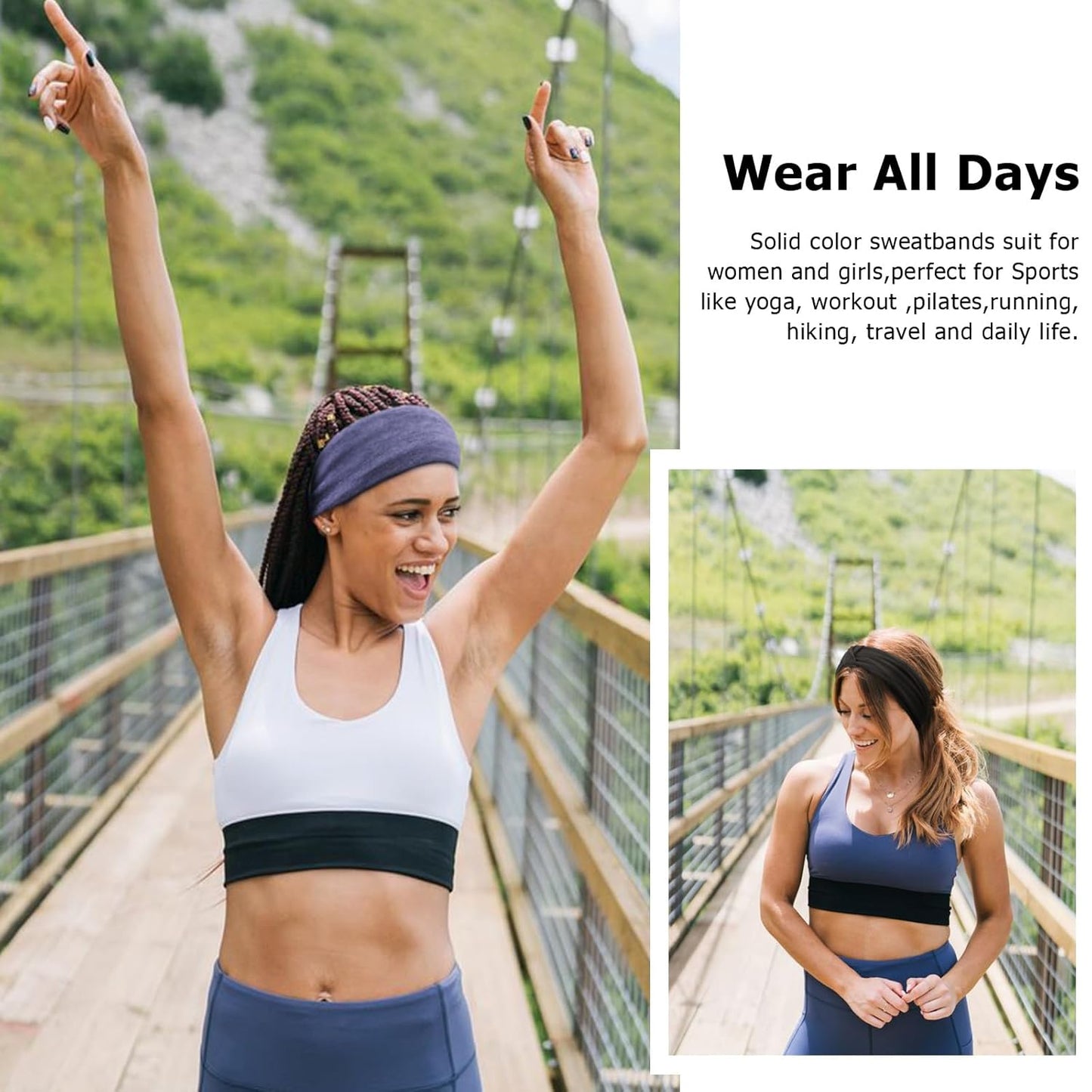 DRESHOW 4 Pack Turban Headbands for Women Wide Vintage Head Wraps Knotted Cute Hair Band Accessories