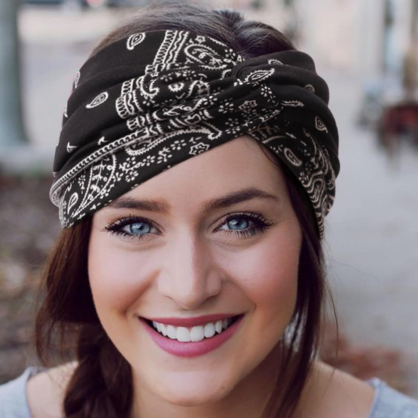 DRESHOW 4 Pack Turban Headbands for Women Wide Vintage Head Wraps Knotted Cute Hair Band Accessories