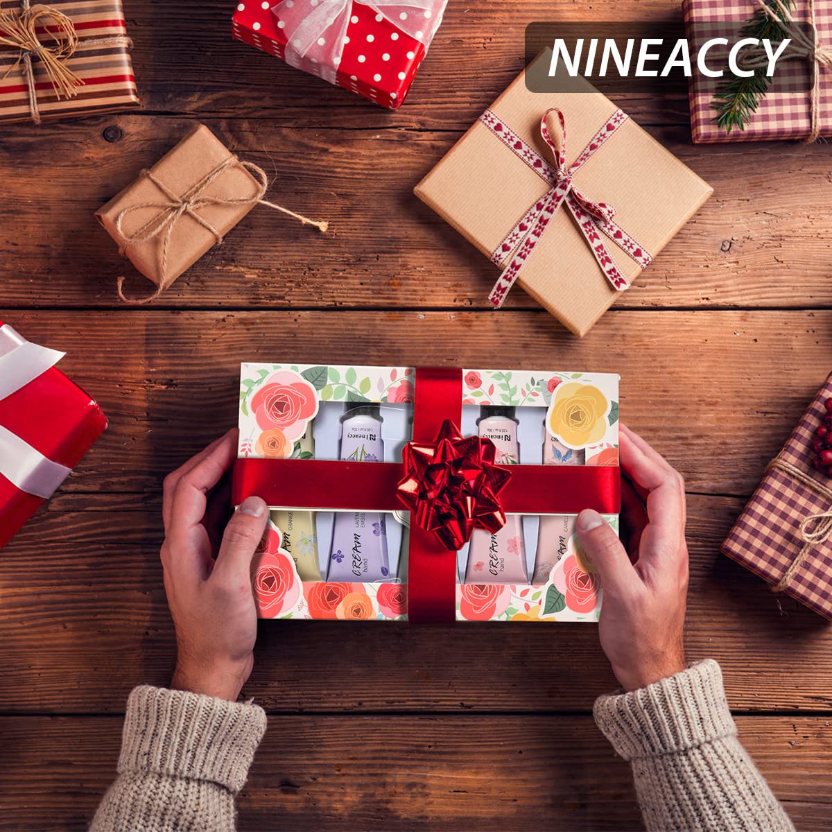 Hand Cream Gift Set - Relieve Extremely Dry Hands, Women's Hand Cream Travel Set, an easy-to-absorb hand cream to relieve dry discomfort after washing your hands. Ideal for holiday gifts.5 x1.0 oz/30ml