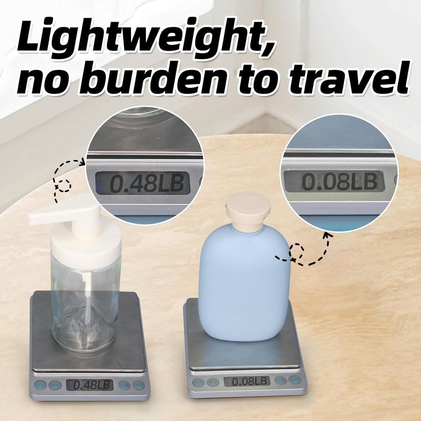 ASEVAT 8.8oz Travel Bottle with Flip Cap, Leak Proof Squeeze Bottles, Refillable Plastic Travel Containers for Creams, Lotion, Foundation, Shampoo, Conditioner