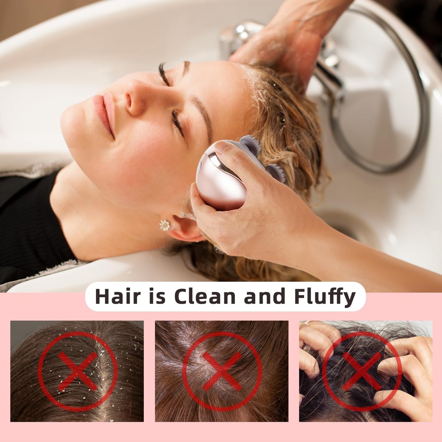 cotsoco Electric Pet Cat Massager for Cats and Dogs Care with 8 Massage Heads, Handheld Cordless Head Scratcher Scalp Massager for Hair Growth, Deep Clean and Stress Relax, Gifts for Women, Men,Pets