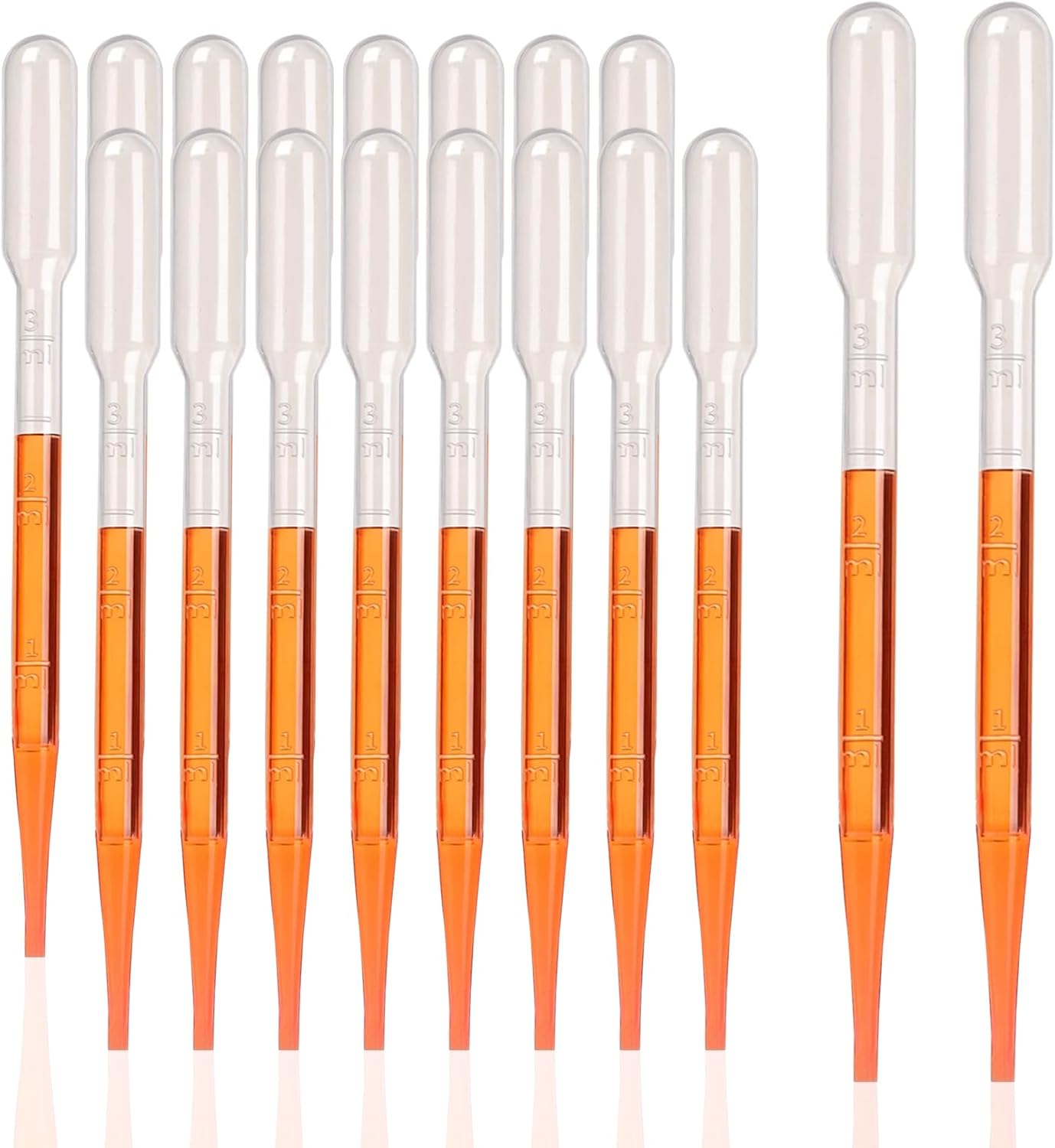 PEKYBIO Disposable Transfer Pipettes Dropper 3ml Plastic Pasteur Pipette Calibrated Lab Pipettes, Low Density Polyethylene (LDPE), Pack of 200