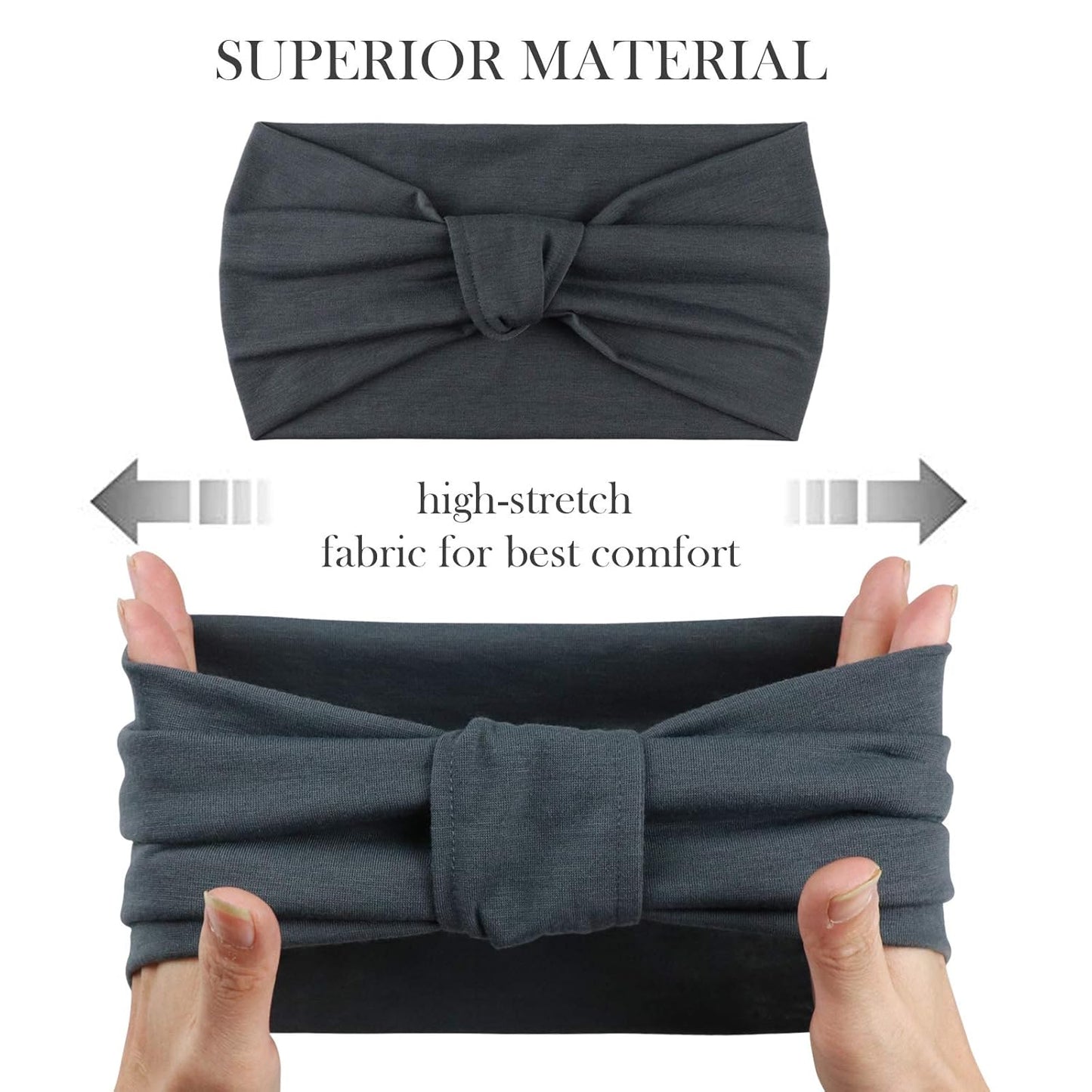 DRESHOW 4 Pack Turban Headbands for Women Wide Vintage Head Wraps Knotted Cute Hair Band Accessories