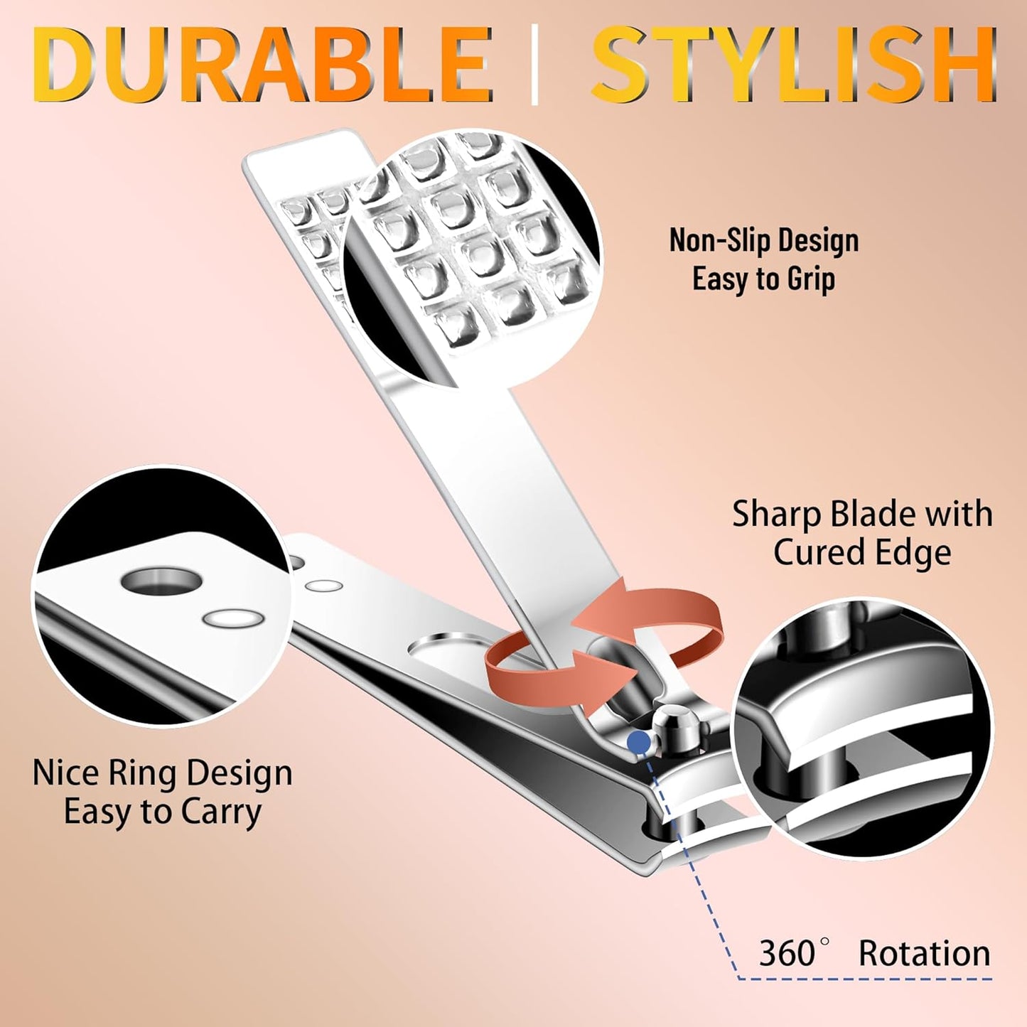 Manicure Set 16 In 1 Professional Stainless Steel Pedicure Kit Toenail Clippers Set Mens Grooming Kit Fingernail Kit for Women with Luxurious Travel Bag, Suitable for Home, Travel, and Salon (Brown)