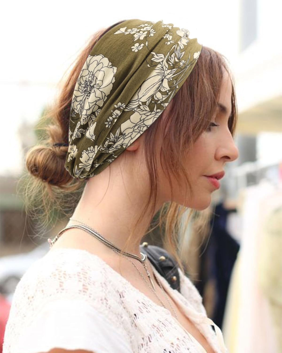 DRESHOW 4 Pack Turban Headbands for Women Wide Vintage Head Wraps Knotted Cute Hair Band Accessories