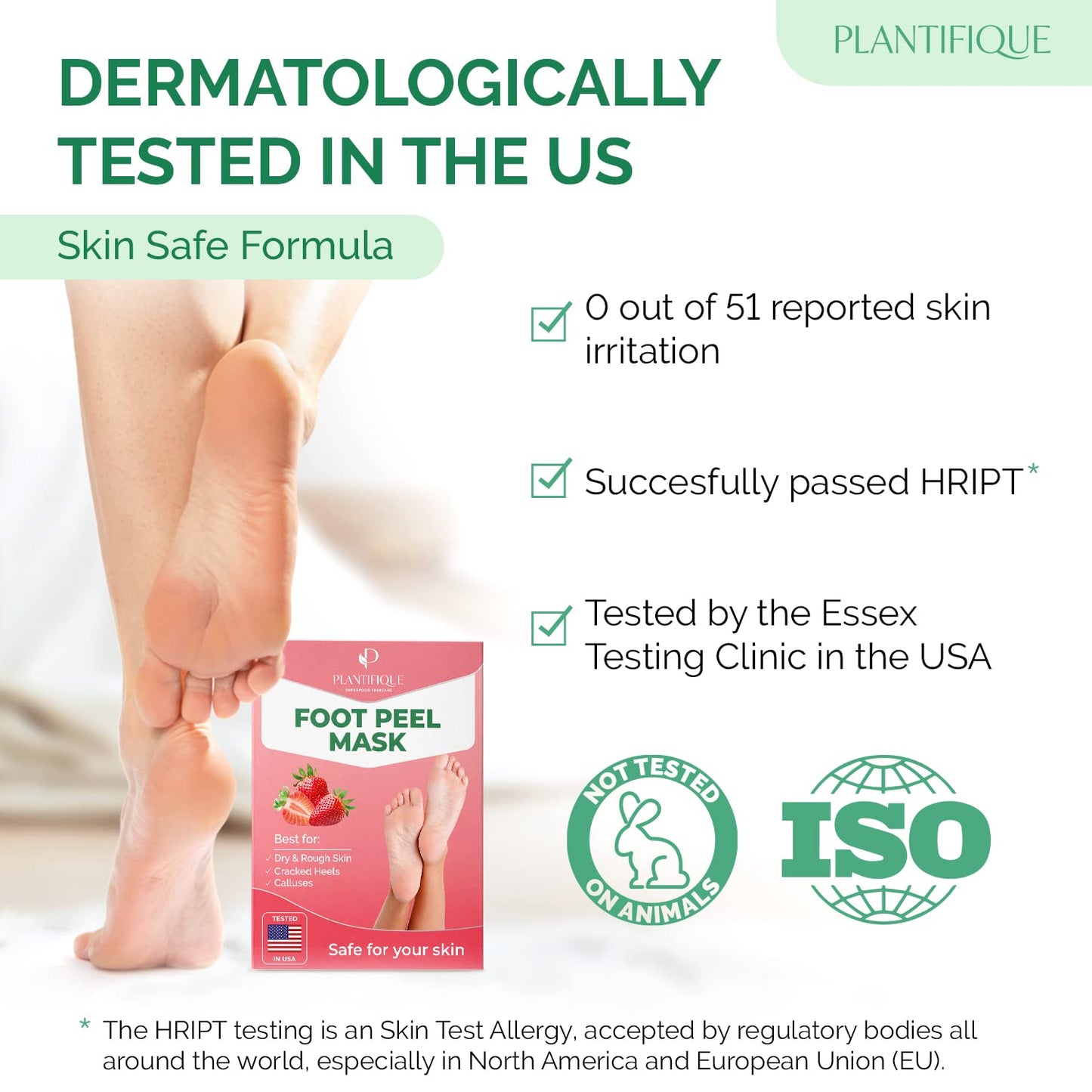 PLANTIFIQUE Foot Peeling Mask 2 Pack | Dermatologically Tested Repairs Heels & Removes Dry Dead Skin for Baby Soft Feet | Exfoliating Foot Peel Mask for Dry Cracked Feet | Strawberry