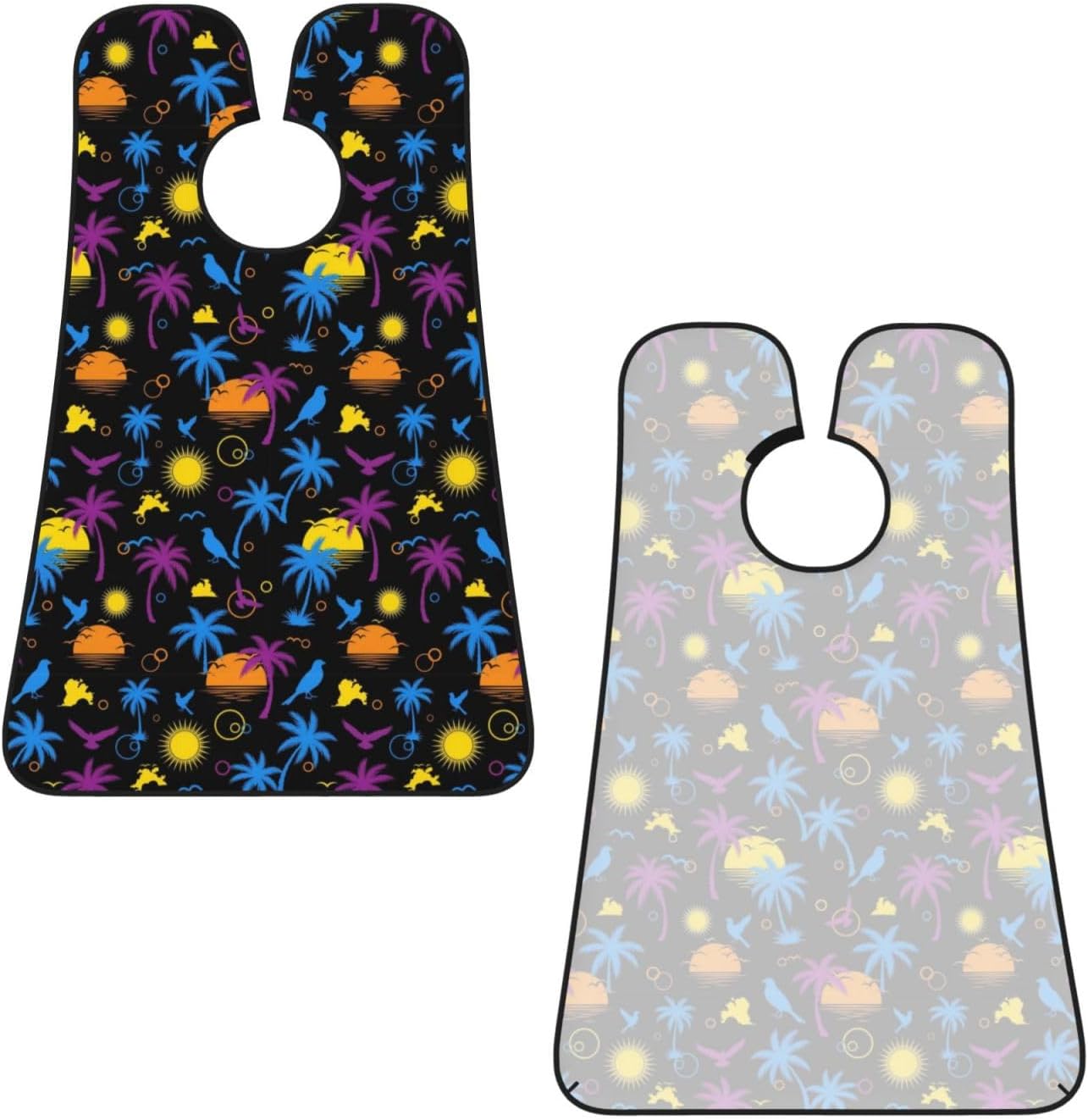 Waterproof Beard Grooming Bib, Tropical Palm Tree Beach Sun Art Shave Bib, Non-Stick Hair Catcher for Shaving Trimming, Apron Essential for Men Dad