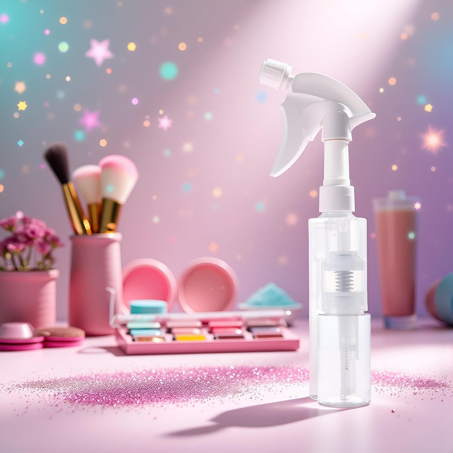 Transparent (14ml-A) Powder Spray Bottle,Refillable Hair Fiber Applicator, Empty Powder Cosmetics Bottles,Glitter Spray Bottle for Craft Scrapbooking