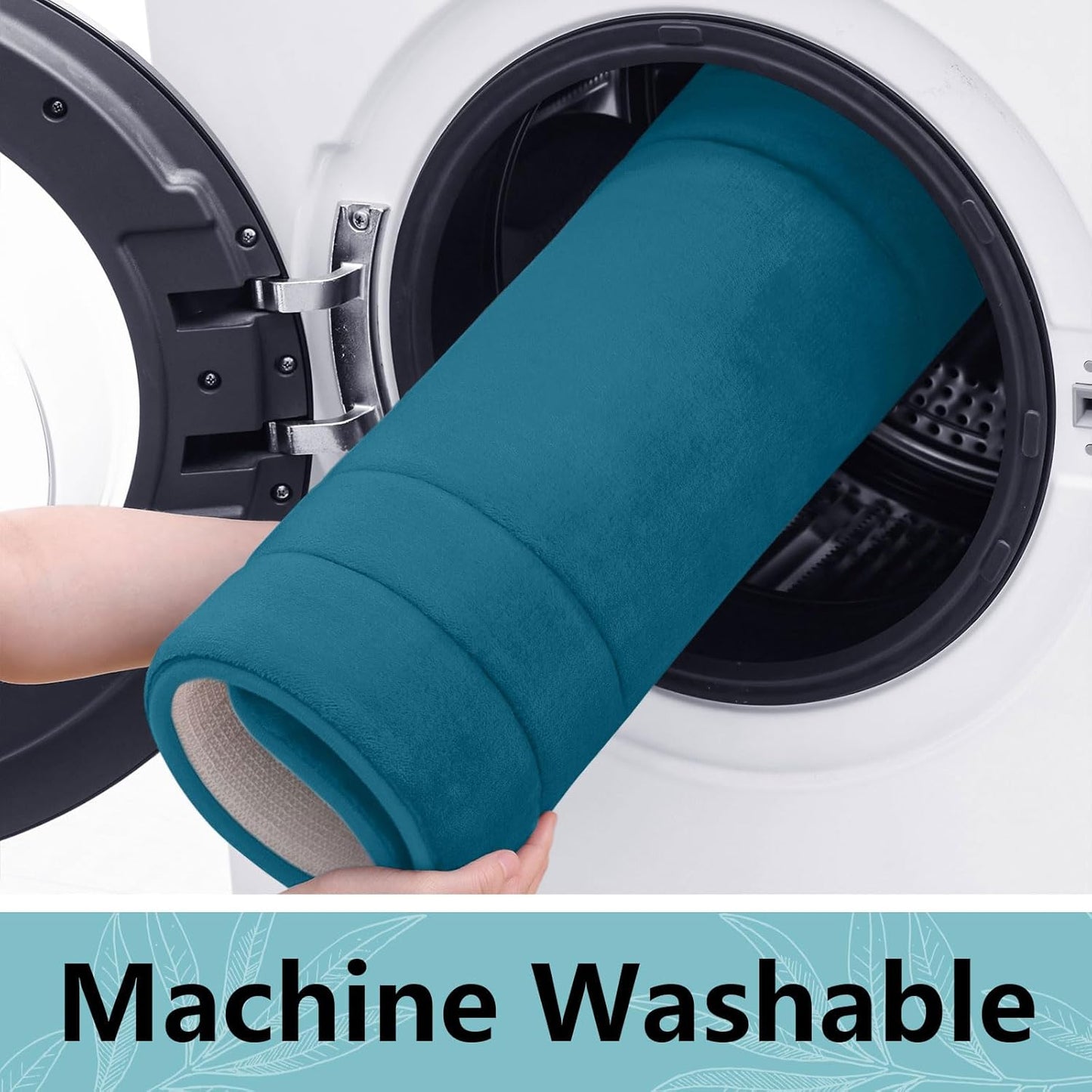 Arotive Memory Foam Bathroom Rug Mat 36x24, Ultra Soft and Absorbent Bath Mat, Machine Wash Dry, Comfortable Bath Rug Carpet for Bathroom Floor, Tub and Shower, Peacock Blue