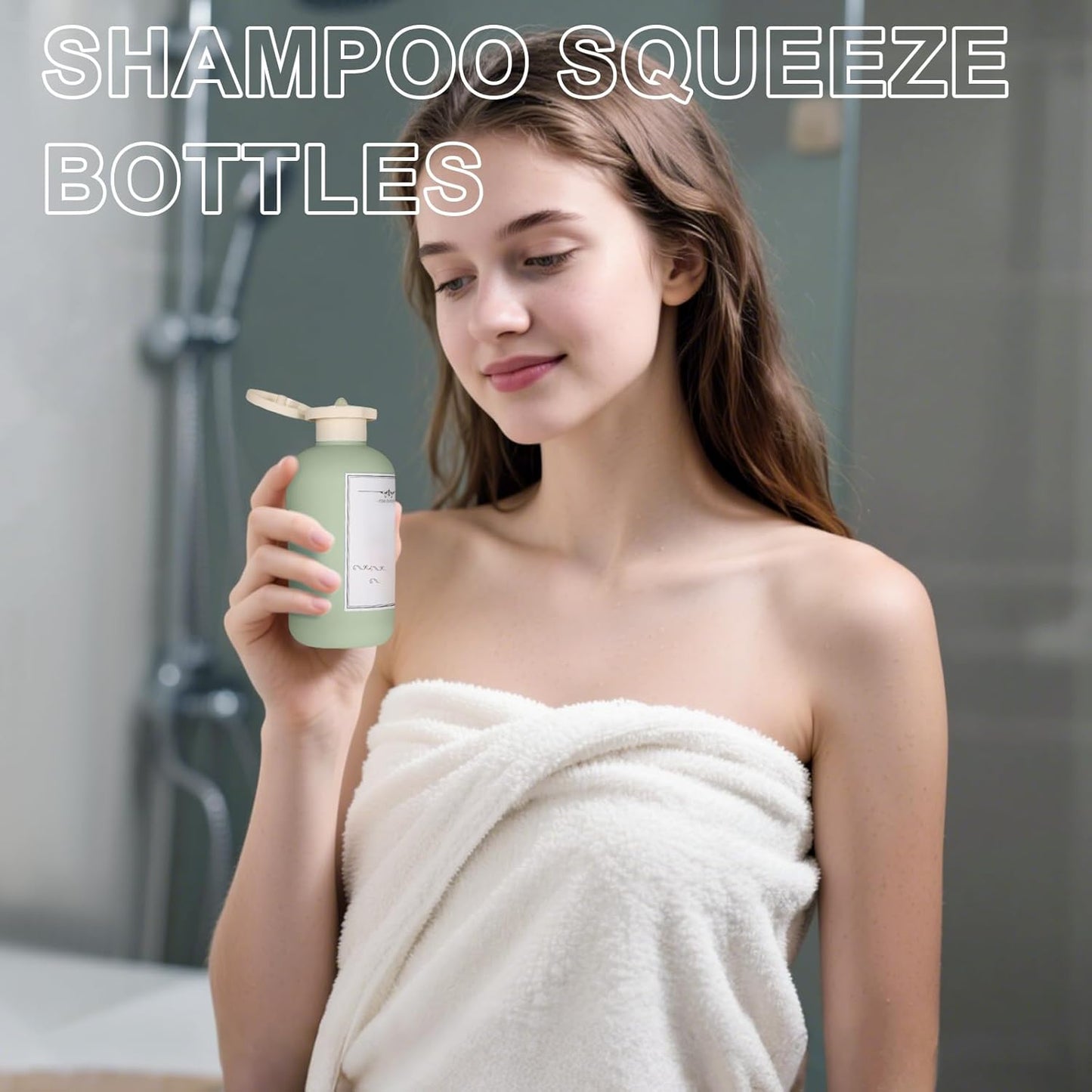 ASEVAT 6.7oz Plastic Refillable Travel Shampoo Bottles, Empty Travel Shampoo and Conditioner Bottles Reusable, Leak Proof Travel Size Shampoo Bottle, Hand Soap Dispenser for Vacation, Gym, Lotion