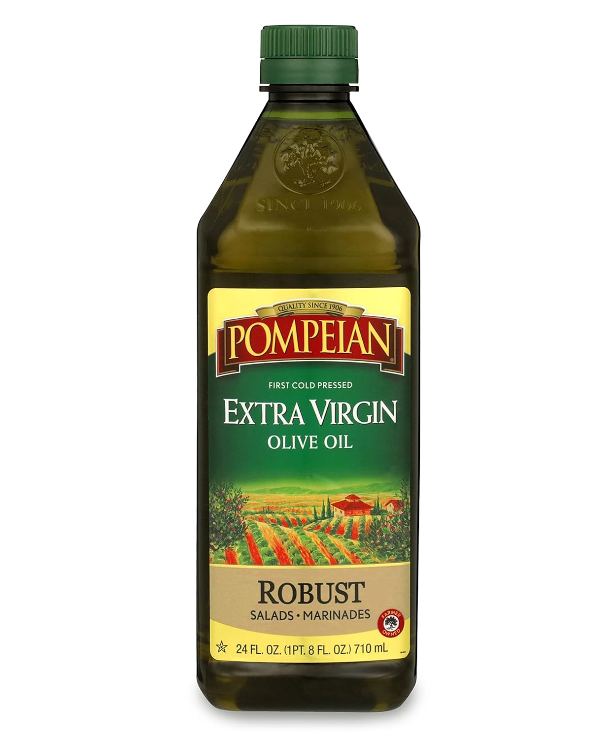 Pompeian Robust Extra Virgin Olive Oil, Contains Polyphenols, First Cold Pressed, 24 Fl Oz