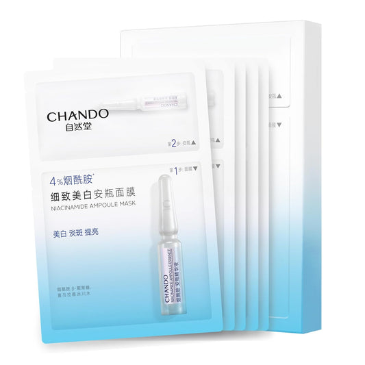 2-Step Niacinamide Brightening Ampoule Mask (1.5ml+33mlx5 PCS) - Hydrating Mask with Niacinamide, Himalayan Barley Beta-Glucan & Glacier Water for Spot Reduction