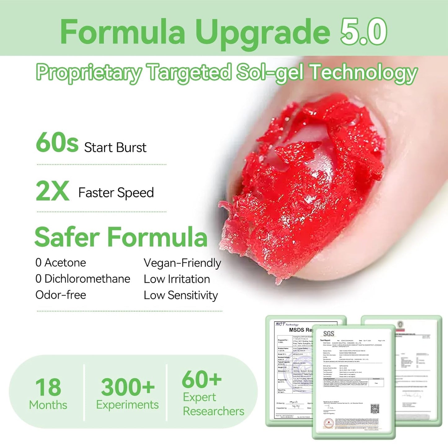 Born Pretty Magic Gel Nail Polish Remover, HEMA&TPO FREE,Quickly Remove Nail Polish in 2-5 Minutes,No Need for Foil Soaking Or Wrapping