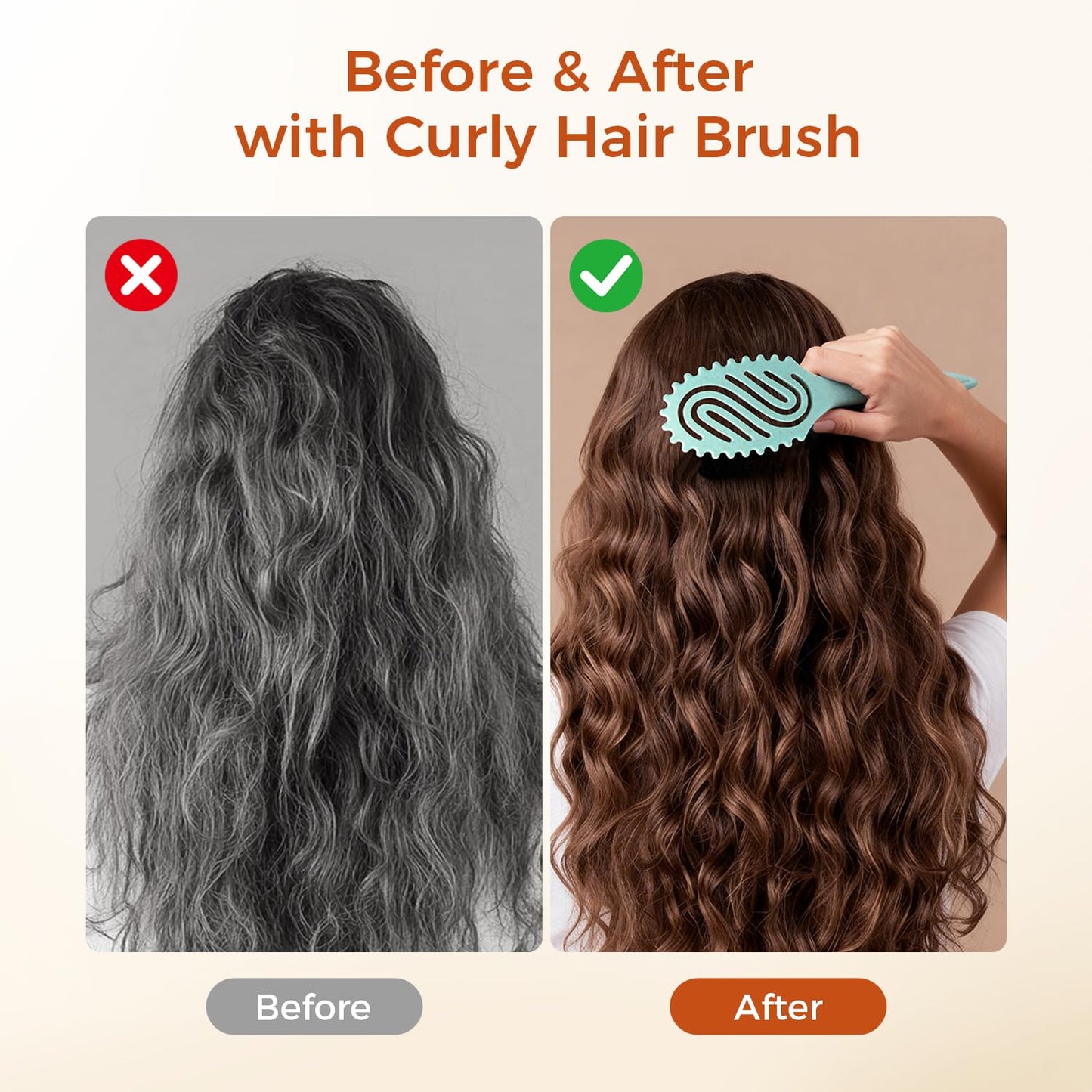 Curly Hair Brush, Curl Defining Brush with Soft Boar Bristles for Combing, Shaping, and Styling Curly Hair Suitable for All Women and Men with Wet & Dry Hair(Green)