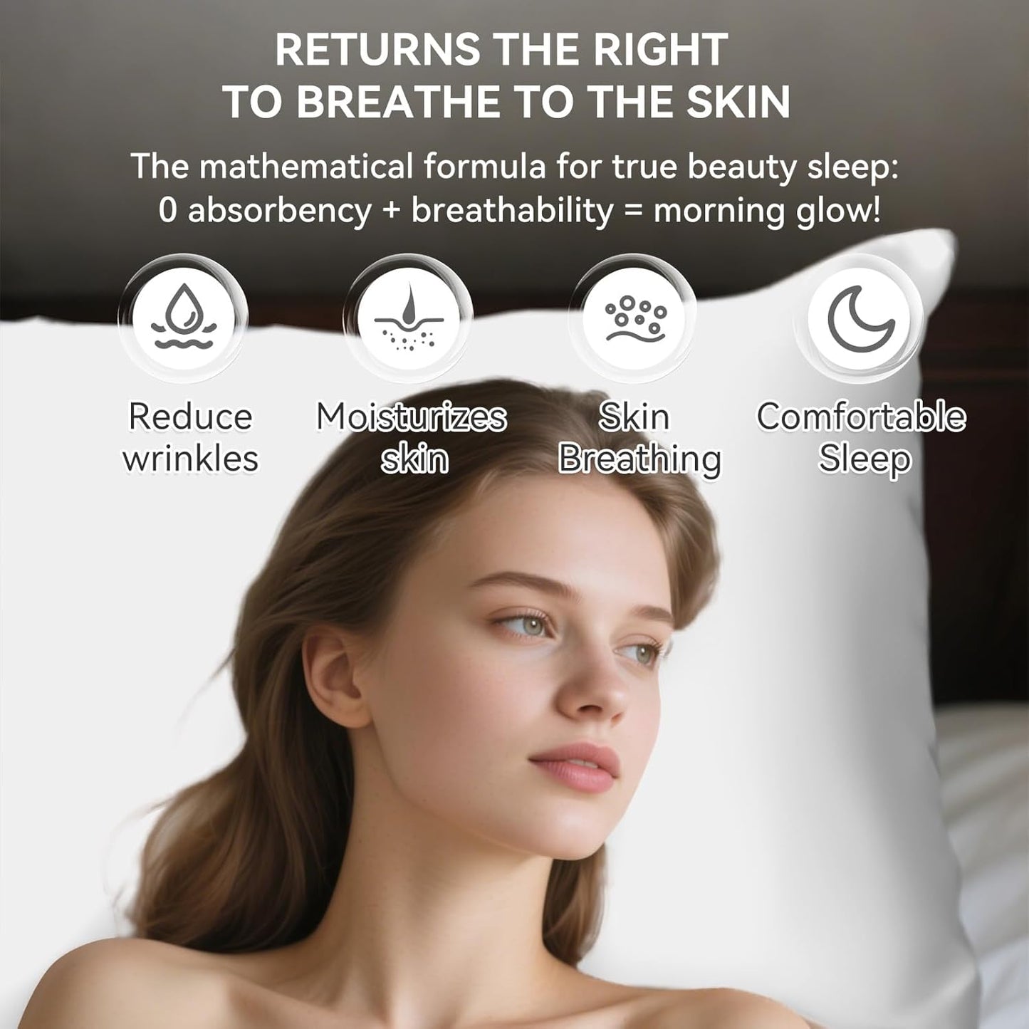 Tyfitb Satin Pillowcase Set for Hair & Skin Care – Cooling, Hypoallergenic, Anti-Frizz, Wrinkle-Free – Soft, Luxurious Pillowcases with Envelope Closure – 2-Pack, Standard Size 20x26, Gift-Ready