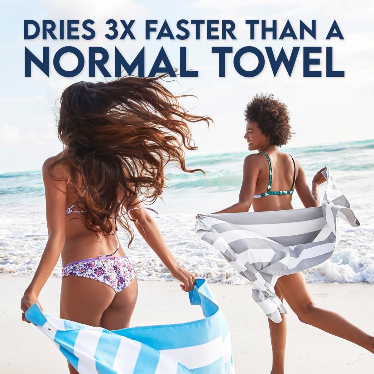 Dock & Bay Beach Towel - Quick Dry, Sand Free - Compact, Lightweight - 100% Recycled - Includes Bag - Cabana - Set of 6 - Extra Large (200x90cm, 78x35)