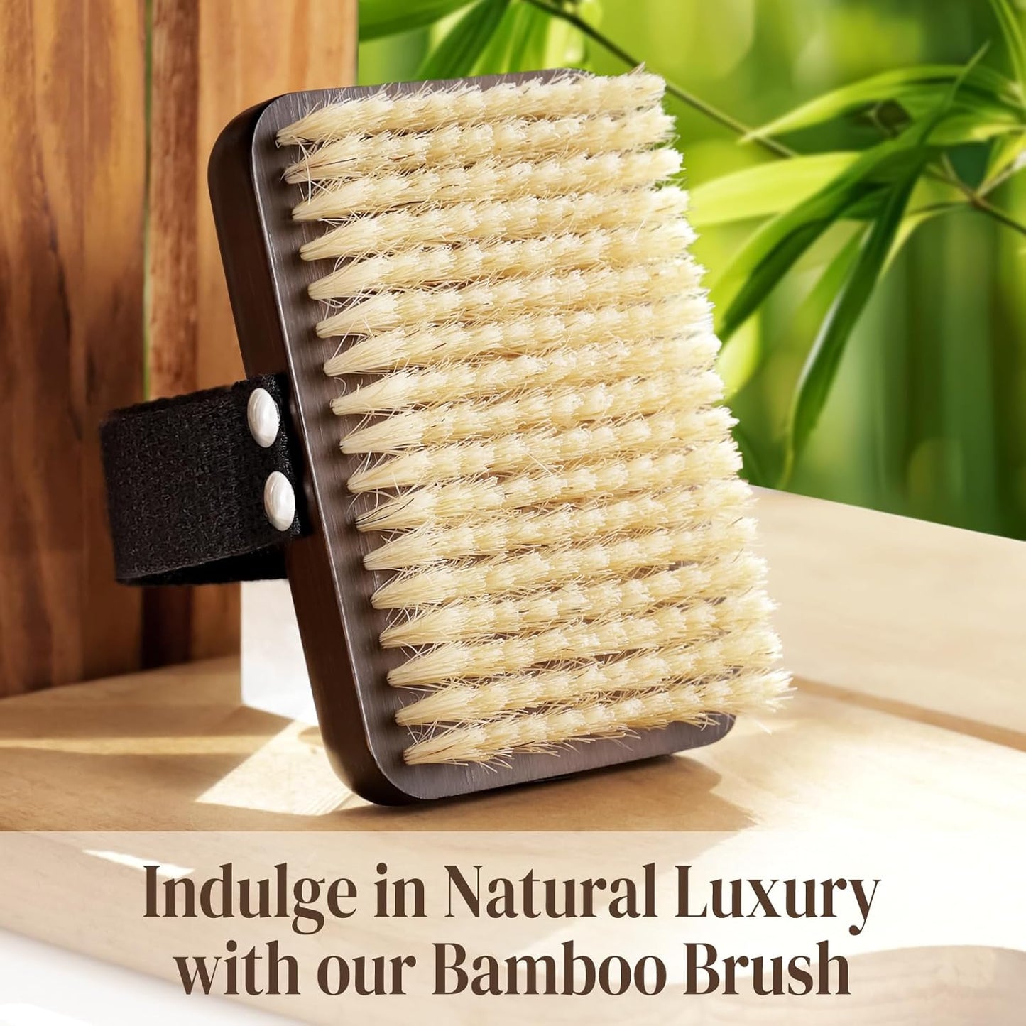 Dry Brushing Body Brush, Azymi Shower Brush for Body Natural Thick Bristles Exfoliates Dead Skin, Detoxifies, Improves Blood Circulation- Spa-Grade Dual Use Dry& Wet Brush 1-Pack