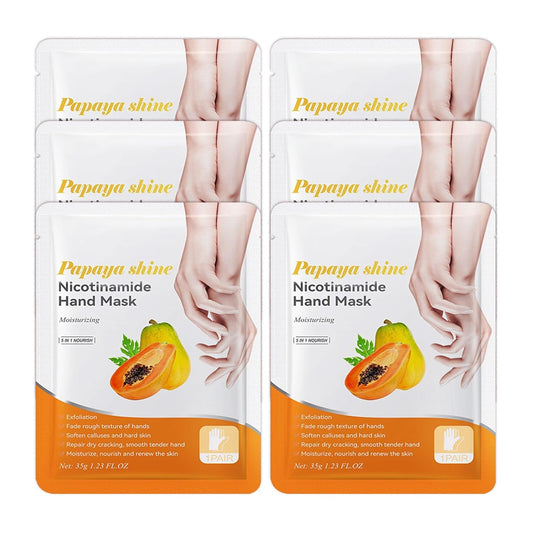 Hand Masks Moisturizing Gloves,6 Pairs Hydrating Hand Peel Masks Gift Set for Dry Cracked Hands Care,Long-lasting and Non-greasy Hand Moisturizer Gloves for Women M