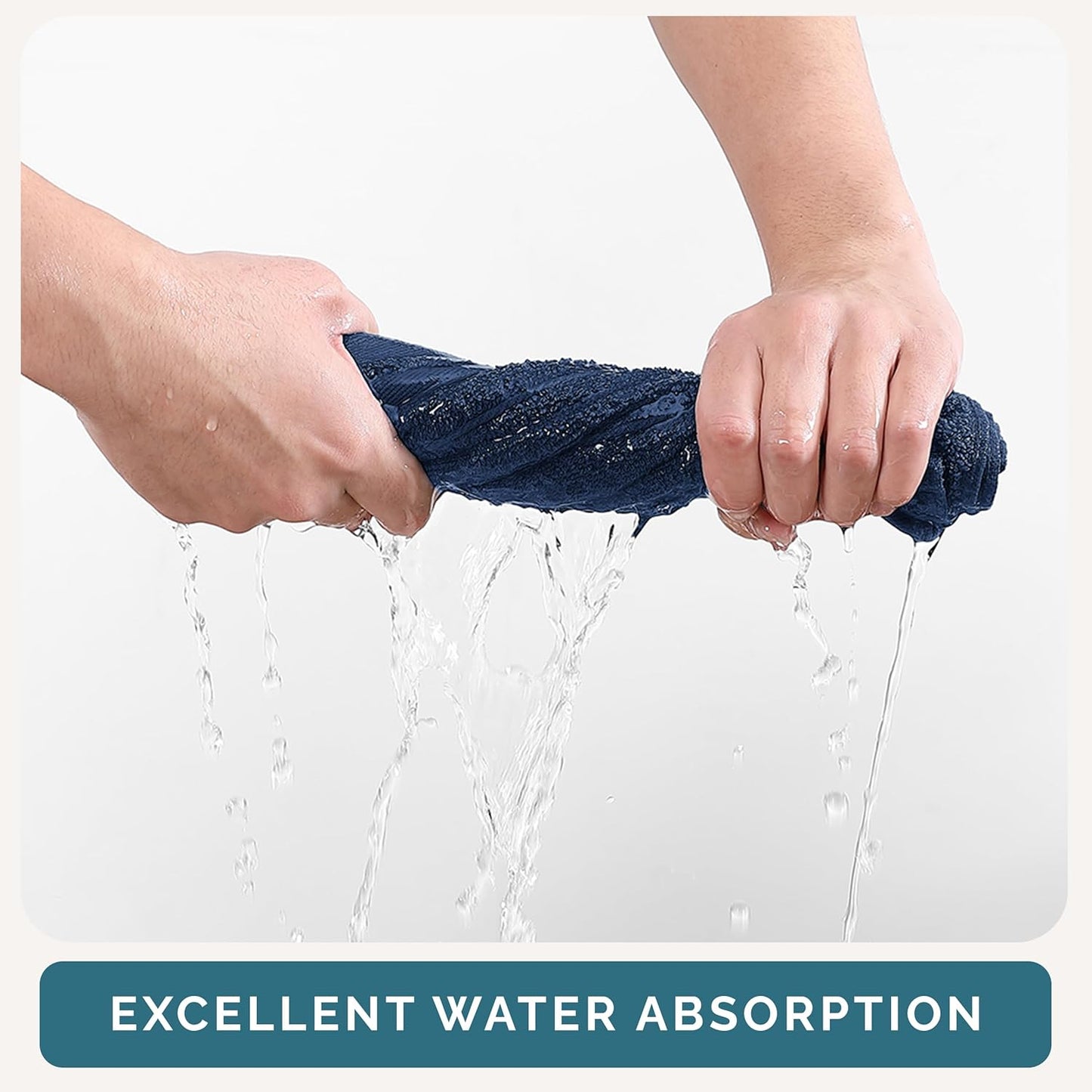 Casa Platino Washcloths Pack of 12 - Spa & Salon Quality - 100% Ring Spun Cotton Face Cloths - Soft & Ultra Absorbent Wash Cloth Set for Body, Beauty, Home, Gym - Fingertip Towels - 13"x13", Navy Blue