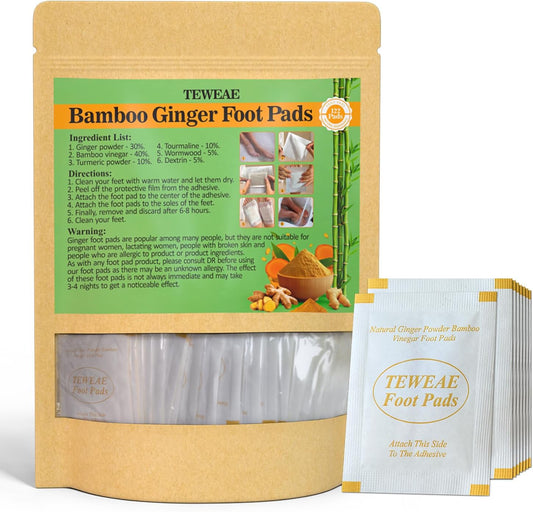 122 Pads Foot Pads Natural Turmeric & Ginger, Wormwood, Bamboo Vinegar, Included 122Pads Goodnight Patches and 122 Adhesive Sheets