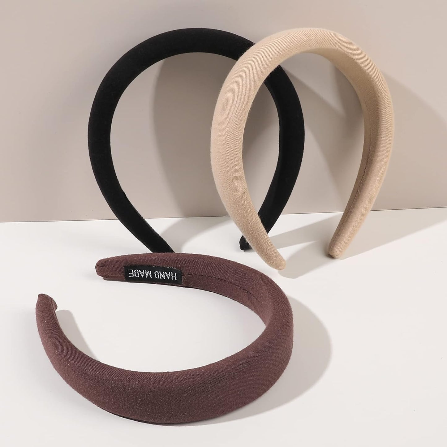 Ivyu Padded Headbands for Women- 3 Pcs Diademas Para Mujer De Moda Fashion Headband Hair Bands Neutral Puffy Headband